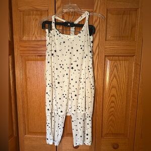 Ninexis Black and White Star Print Pajamas Matching Set | Size L
